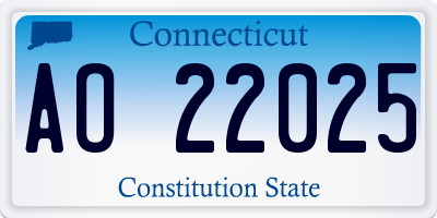 CT license plate AO22025