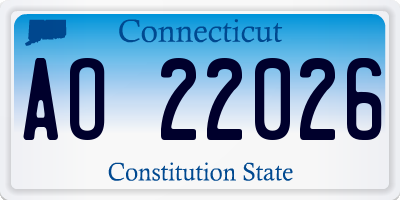 CT license plate AO22026