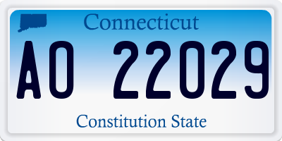 CT license plate AO22029