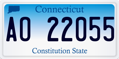CT license plate AO22055