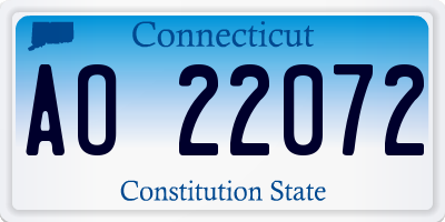 CT license plate AO22072