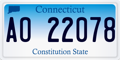 CT license plate AO22078