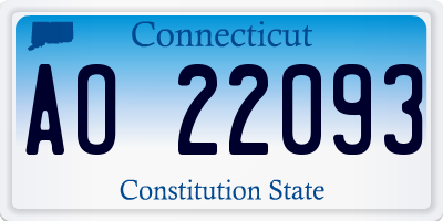 CT license plate AO22093