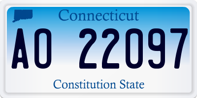 CT license plate AO22097