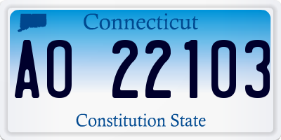 CT license plate AO22103