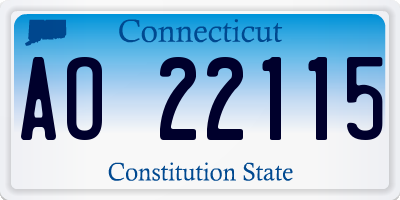 CT license plate AO22115