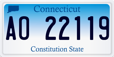 CT license plate AO22119