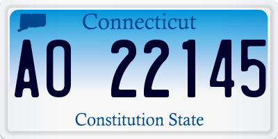 CT license plate AO22145
