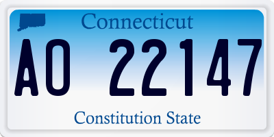 CT license plate AO22147