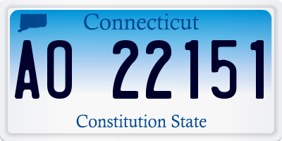 CT license plate AO22151