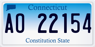 CT license plate AO22154