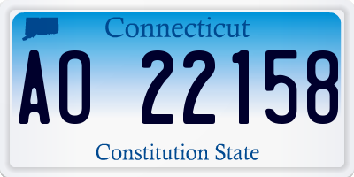 CT license plate AO22158