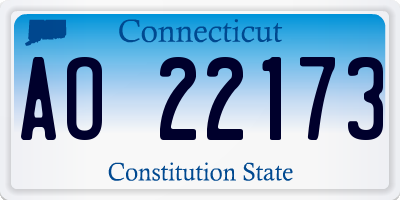CT license plate AO22173