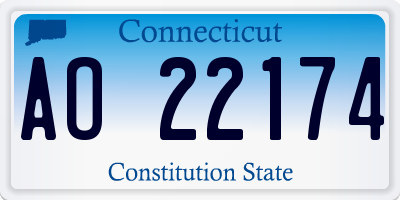 CT license plate AO22174