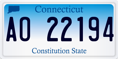 CT license plate AO22194