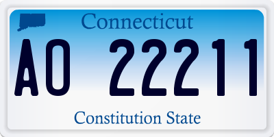 CT license plate AO22211