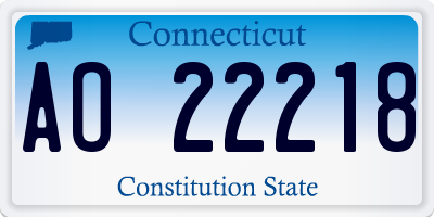 CT license plate AO22218