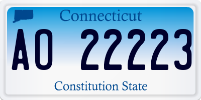CT license plate AO22223