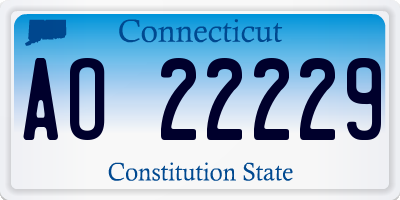 CT license plate AO22229