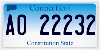 CT license plate AO22232