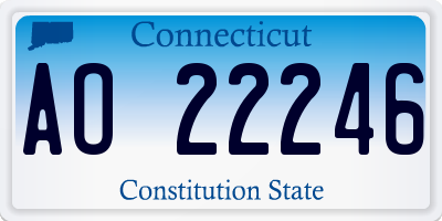 CT license plate AO22246