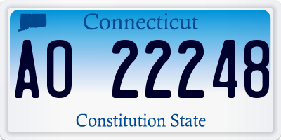 CT license plate AO22248