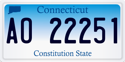 CT license plate AO22251