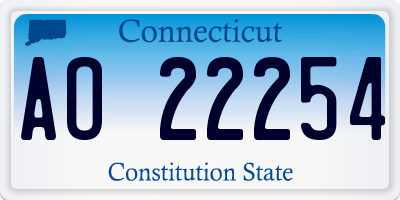 CT license plate AO22254