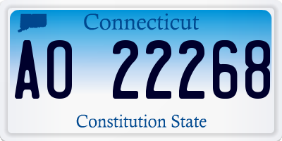 CT license plate AO22268