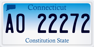CT license plate AO22272
