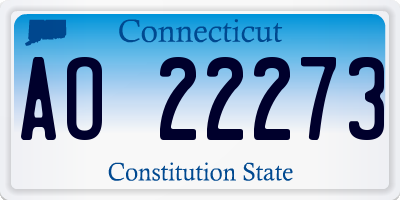 CT license plate AO22273