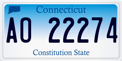 CT license plate AO22274
