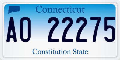 CT license plate AO22275