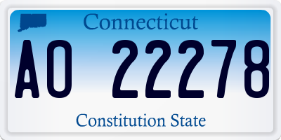 CT license plate AO22278