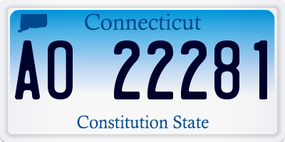 CT license plate AO22281