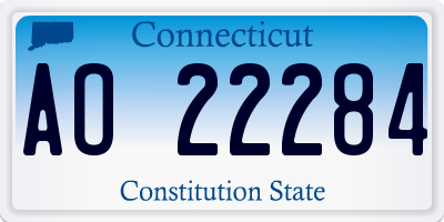 CT license plate AO22284