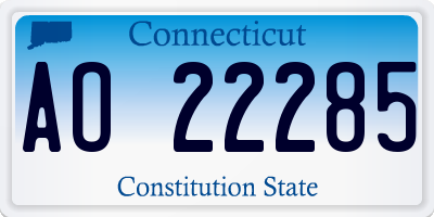CT license plate AO22285