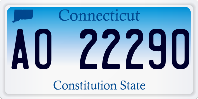 CT license plate AO22290