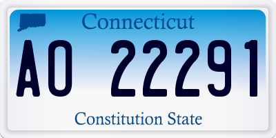 CT license plate AO22291