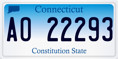 CT license plate AO22293