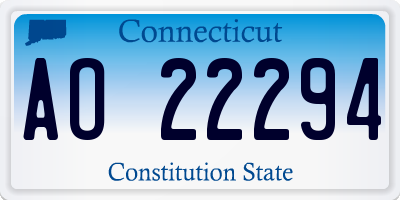 CT license plate AO22294