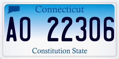 CT license plate AO22306
