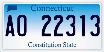 CT license plate AO22313