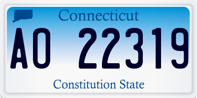 CT license plate AO22319