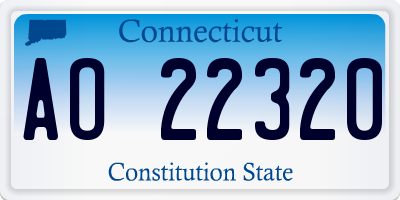 CT license plate AO22320