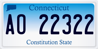 CT license plate AO22322