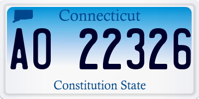 CT license plate AO22326