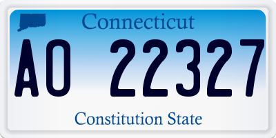 CT license plate AO22327