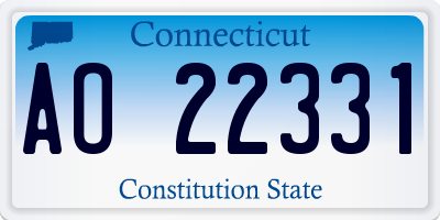 CT license plate AO22331