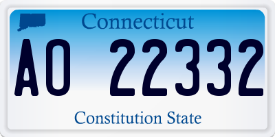 CT license plate AO22332